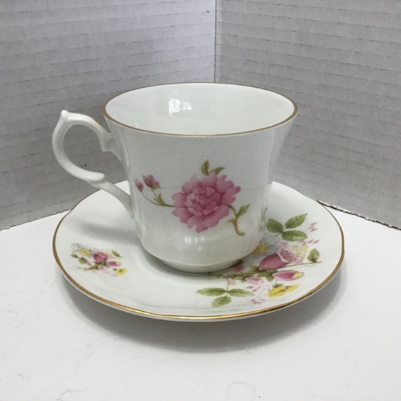 Springfield China Limited Pink Rose English Bone China Teacup and Saucer Vintage - Picture 3 of 5